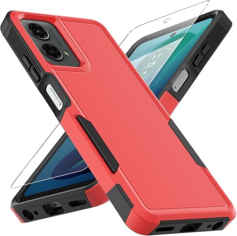 for Moto G 5G 2024 Case, [Military Grade Drop Tested] with Screen Protector, Dual Layer Protective Heavy Duty Cell Phone Cover Non-Slip Shockproof Case for Motorola Moto G 5G 2024 (Dark Green) in Saudi Arabia