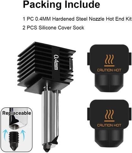 Hotend for Lab P1P P1S Print Head 24V 48W Ceramic Heater Cartridge NTC 100K Thermistor Removable 0.4MM Hardened Steel Nozzle High Temperature Sensor Heating Tube Kit Wrench Replacement in Saudi Arabia
