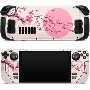 ZOOMHITSKINS Steam Deck Skin - Pink Sakura Sun Anime Cherry Japan, Protective Wrap Set for Valve Steam Deck, Durable 3M Vinyl Decal, Made in The USA