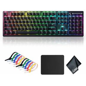 Razer DeathStalker V2 Pro Optical Linear Switch Gaming Keyboard (RZ03-04360200-R3U1) Bundle Including: Mouse Pad, Cable Ties, Fiber Cloth