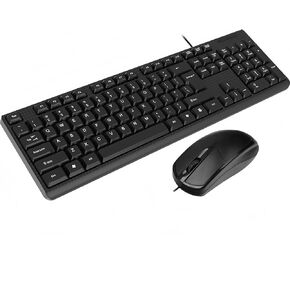 Wired Keyboard and Mouse Combo, Full-Sized Ergonomic Computer Keyboard and Optical Wired Mouse for Windows, Mac OS Desktop/Laptop/PC-Black