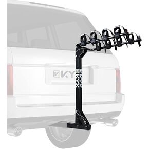 KYX 2 Bike Car Hitch Rack - حامل حامل للدراجات مع وصلة 2 بوصة، إطار فولاذي بسعة 143 رطل مع أذرع قابلة للطي وأوضاع قابلة للإمالة، سهلة التجميع والقفل الآمن لشاحنة السيارة ذات الدفع الرباعي، أسود in Kuwait