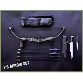 1/6 Scale Black Plastic Bow & Arrow Set Model for 12" Figure Accessories