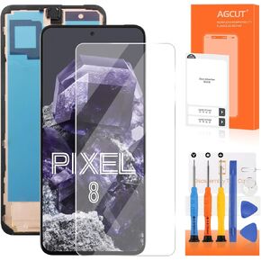 OLED for Google Pixel 8 5G LCD Screen Replace for Google Pixel 8 LCD Display GKWS6 ، G9BQD Screen Touch Digitizer Assembly Part مع قوس (مع وظيفة بصمة)