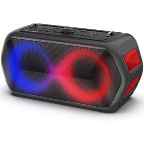 Monster Musicbox Go Bluetooth Speaker ، مكبرات صوت عالية الطاقة ذات الذروة العالية ، مكبرات صوت كبيرة مقاومة للماء مع 7 آثار للإضاءة ، مضخم الصوت/باس/DSP/DSP/Stereo/EQ/32H
