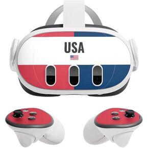 Skinit Decal Gaming Skin Compatible with Meta Quest 3 - Officially Licensed American Flag Color Block Design