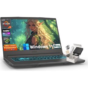 MSI Thin A15 Light Gaming Laptop, NVIDIA RTX 4060 8GB GDDR6, AMD Ryzen 9 8945HS(Beat i9-13900H), Office Pro Lifetime License, 15.6" 144 Hz IPS Display, Windows 11 Pro (16GB DDR5 | 1TBSSD)
