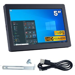 7 Inches USB Mini Monitor 1024x600 IPS Screen for AIDA64 Type C Sub Screen for PC Secondary Display Computer Case DIY & Monitoring