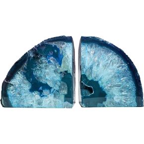 AMOYSTONE Crystal Bookends Stone Book Stopper with Rubber Bumpers for Shelves Home Office, Black Tourmaline 1 Pair Small 2-3 LBS