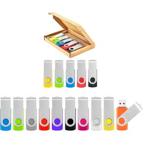 Bulk Flash Drives - 16GB Flash Drive 10 Pack Color and 32GB USB Flash Drive 5 Pack Color, USB 2.0 Memory Stick Thumb Drive Jump Drives Pendrive Zip Drive for Data Storage, Photo Transfer and Backup