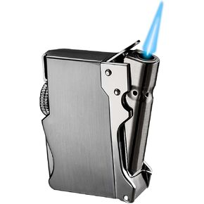 Lighter Torch Adjustable Flame Butane Refillable Outdoor Barbecue Camping Men's Gifts(Lighter Does not Contain Fuel)