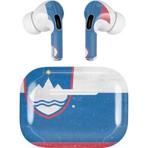Skinit Decal Audio Skin Compatible with Apple AirPods Pro (2rd Gen, 2022) - Skinit Originally Designed Slovenia Flag Distressed Design