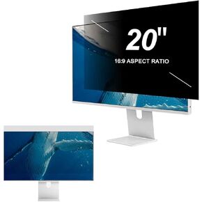20 inch Monitor Privacy Screen Filter for 16:9 Widescreen Monitor, Anti Glare Blue Light Filter Privacy Shield, Removable Anti Spy Screen Protector Film, Anti Scratch 20in (17.44 X 9.84 in)