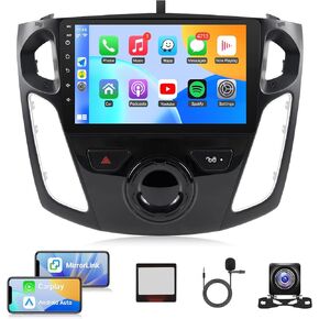 Naifay Android Car Radio for Ford Focus 2012 2013 2014 2015 2015 2017 2018 Stereo ، 2G+32G 9inch IPS Touch Screen for Ford Focus Car Stereo مع Carplay Android Auto/Bluetooth/GPS/WiFi/FM/Camera/Mic