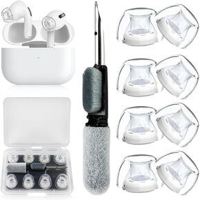 4 زوج متوافق مع Airpods Pro 2nd/1st Generation Presaction Tips ، مع شاشة حارس الغبار المدمجة في تقليل الضوضاء ، لحالة شحن USB-C مع مجموعة نظافة-(4 أحجام XS/M/M/L)