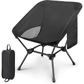CVLIFE Camping Chair Portable Folding Backpacking Chair for Outside Hunting Fishing Hiking Black