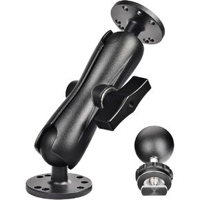 Aluminum 1.5" Ball Mount for Garmin Striker 4 Fish Finder, Tablet GPS iPad Marine Truck Use,Compatible with RAM C Size, 2 AMPS Round Plate & T-Bolt for Kayak or Boat Track Rail Mounting