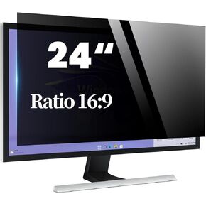 Computer Privacy Screen 24 Inch, Display Privacy Shield for 16: 9 Aspect Ratio, Monitor Anti-Glare Anti-Blue Light, Removable