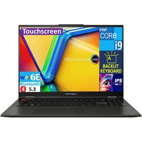 ASUS Vivobook S 16 Flip HIGH Performance 2-in-1 Laptop 16.0" Touchscreen IPS WUXGA Display (Intel i9-13900H, 40GB DDR4, 1TB PCIe SSD, Backlit KB, Thunderbolt 4, WiFi 6E, Webcam, Win 11 Home)