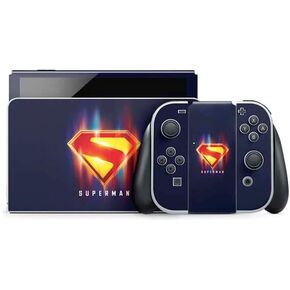 Skinit Decal Gaming Skin Compatible with Nintendo Switch OLED (2021) - Officially Licensed DC Comics Superman Last Son of Krypton Design