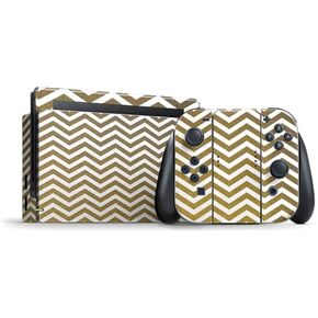 Skinit Decal Gaming Skin Compatible with Nintendo Switch Bundle - Silver Chevron Design