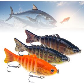 Robotic Fishing Lure, 2025 Upgrade Artificial Bait for Walleye Fishing, Multi-Jointed Lure, Realistic Swimming Action Fish Bait for Beginners