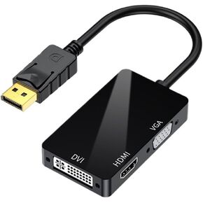 3 in 1 DP to HDMI DVI Converter 4K 1080P Displayport Cable Adapter Hub for Pro Air(DP to VGA)