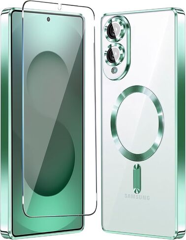 for Samsung Galaxy S25 Edge Case Clear,Magnetic S25 Edge Case with Screen Protector & Camera Protector [Compatible with MagSafe], Shockproof TPU Cover for Galaxy S 25 Edge Phone Cases-Transparent in Kuwait