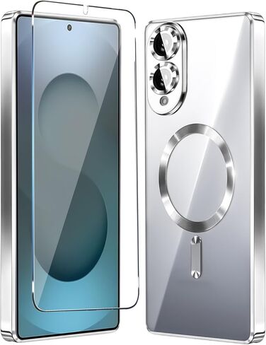 for Samsung Galaxy S25 Edge Case Clear,Magnetic S25 Edge Case with Screen Protector & Camera Protector [Compatible with MagSafe], Shockproof TPU Cover for Galaxy S 25 Edge Phone Cases-Transparent in Kuwait