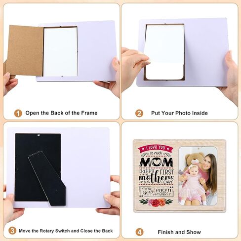 FaCraft First Mothers Day Picture Frames 4x6 Wood 1st Mother's Day Photo Frame for Mom from Baby First Mothers Day Gifts Frames for New Mom New Baby Mom to be Newborn New Parents Boy Girl Baby Nursery in Kuwait