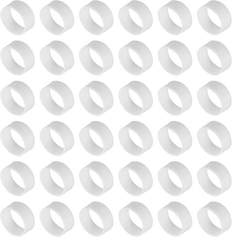 uxcell 60Pcs Silicone Rubber Bands,10mm/0.4" Rubber Bands Rings Cable Ties Strong Elastic Bands Non-Slip for Cord Wrapping Bag Wraps, White in Saudi Arabia