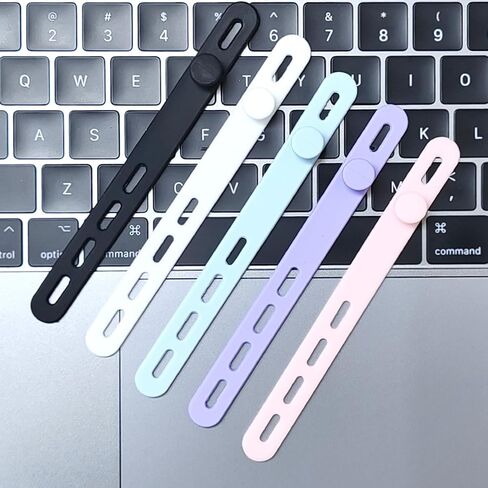 10 PCS Silicone Cable Ties Cord Organizer Wrap - إدارة علاقات الأسلاك مع مشبك القفل ، ربط حزام كابل الشاحن المرن قابل للتعديل ، حارس الحبل الكهربائي للمنزل (لافندر) in Saudi Arabia