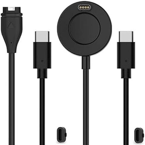 [2 pack] Type C arggers متوفرة لـ Garmin Instinct 3 2 ، لـ Garmin Venu X1 3 3S 2S SQ ، Forerunner 970 570 55 255 265 165 ، UCB-C Charging Cable & Dock & Port Protector in Saudi Arabia