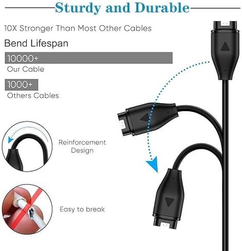[2 pack] Type C arggers متوفرة لـ Garmin Instinct 3 2 ، لـ Garmin Venu X1 3 3S 2S SQ ، Forerunner 970 570 55 255 265 165 ، UCB-C Charging Cable & Dock & Port Protector in Saudi Arabia