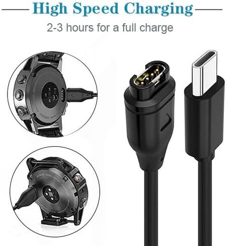 [2 pack] Type C arggers متوفرة لـ Garmin Instinct 3 2 ، لـ Garmin Venu X1 3 3S 2S SQ ، Forerunner 970 570 55 255 265 165 ، UCB-C Charging Cable & Dock & Port Protector in Saudi Arabia