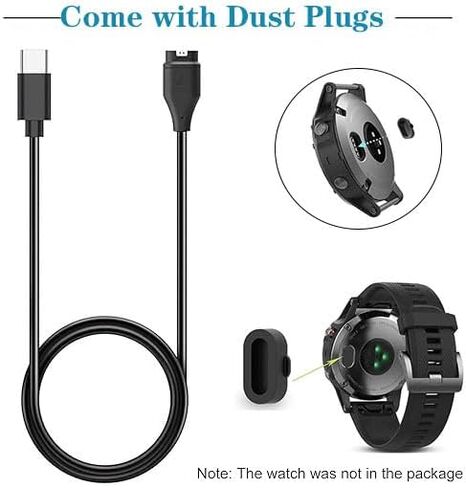 [2 pack] Type C arggers متوفرة لـ Garmin Instinct 3 2 ، لـ Garmin Venu X1 3 3S 2S SQ ، Forerunner 970 570 55 255 265 165 ، UCB-C Charging Cable & Dock & Port Protector in Saudi Arabia
