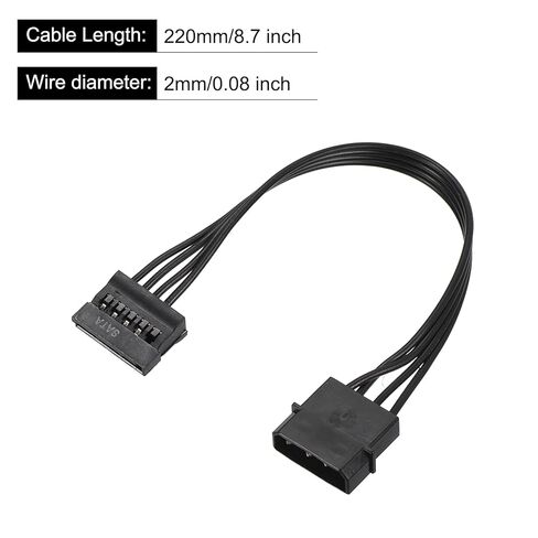 Meccanixity 4 دبوس الذكور IDE إلى كابل محول محول الطاقة التسلسلي ATA 220 مم/8.7 "محرك الأقراص الثابتة HDD SSD كابل ، حزمة 2 in Kuwait