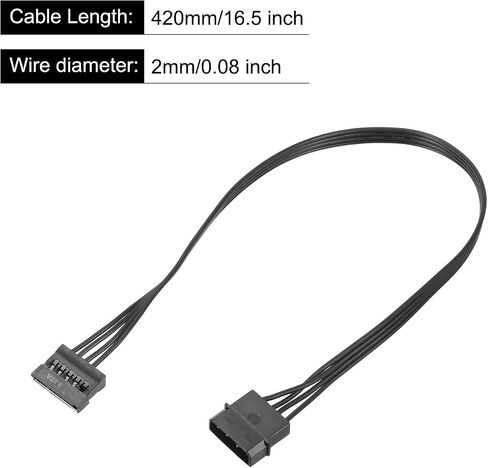 Meccanixity 4 دبوس الذكور IDE إلى كابل محول محول الطاقة التسلسلي ATA 220 مم/8.7 "محرك الأقراص الثابتة HDD SSD كابل ، حزمة 2 in Kuwait