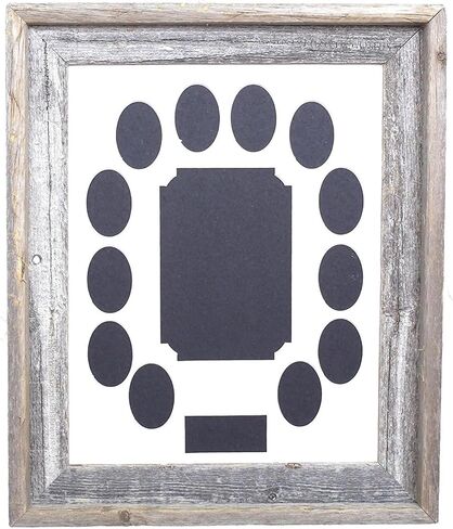 BARNWOODUSA 12 Years of School or Sports Pictures Bevel Cut Mat (11x14, Weathered Wood) in Kuwait