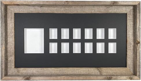 BARNWOODUSA 12 Years of School or Sports Pictures Bevel Cut Mat (11x14, Weathered Wood) in Kuwait