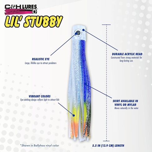 C&H, Lil Stubby Lure, Black/Purple Skirt, Flat Head, 5.5 in / 14 cm in Saudi Arabia