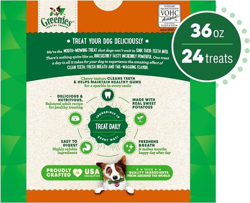 GREENIES Large Natural Dog Dental Care Chews Oral Health Dog Treats Fresh Flavor, 12 oz. Pack (8 Treats) in Saudi Arabia
