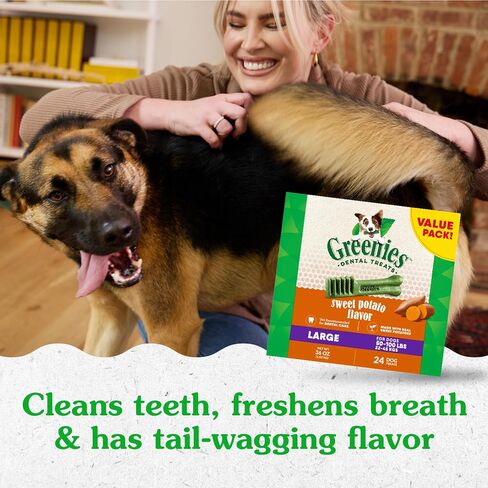 GREENIES Large Natural Dog Dental Care Chews Oral Health Dog Treats Fresh Flavor, 12 oz. Pack (8 Treats) in Saudi Arabia