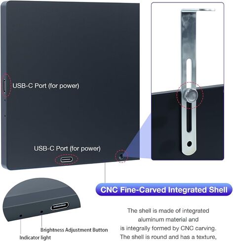 7 Inches USB Mini Monitor 1024x600 IPS Screen for AIDA64 Type C Sub Screen for PC Secondary Display Computer Case DIY & Monitoring in Saudi Arabia