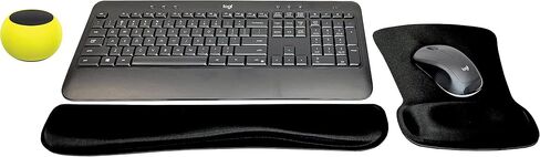 Logitech MK540 لوحة المفاتيح اللاسلكية المتقدمة والماوس التحرير والسرد المسافر في المنزل النشط نمط الحياة الحزمة الحديثة مع توهج صغير في مكبر صوت بلوتوث المحمولة المظلمة ، وسادة معصم الهلام ووسادة الماوس in Saudi Arabia