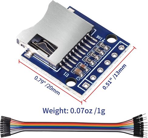Mini SD Card Module ، Micro SD Card Reader Poard Support Mini SD بطاقة مع 10 سم من الذكور إلى واجهة Dupont Cable SD لـ Arduino Raspberry Pi in Kuwait