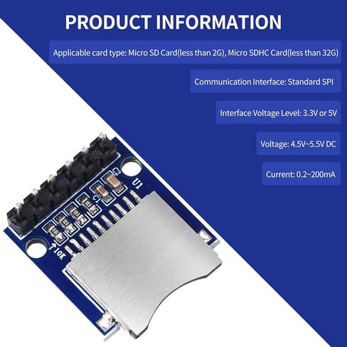 Mini SD Card Module ، Micro SD Card Reader Poard Support Mini SD بطاقة مع 10 سم من الذكور إلى واجهة Dupont Cable SD لـ Arduino Raspberry Pi in Kuwait