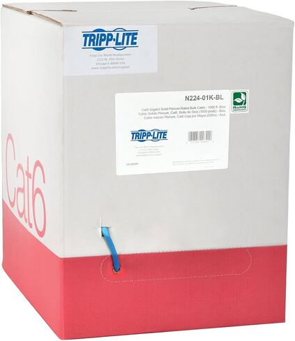 Tripp Lite Cat6 كابل الصلبة السائبة ، PVC المصنفة بشكل كامل (CMP) ، Gigabit ، الأزرق ، 1000 '(N224-01K-Bl-Bl) in Kuwait
