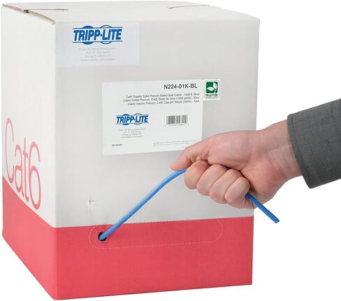 Tripp Lite Cat6 كابل الصلبة السائبة ، PVC المصنفة بشكل كامل (CMP) ، Gigabit ، الأزرق ، 1000 '(N224-01K-Bl-Bl) in Kuwait