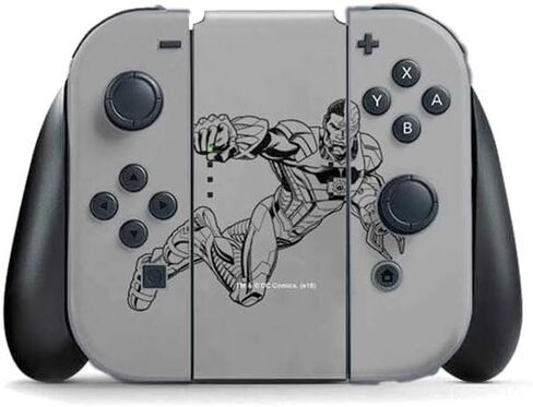 Skinit Decal Gaming Skin Compatible with Nintendo Switch (2017-2021) Joy-Con Controller - Officially Licensed DC Comics Cyborg Comic Pop Design in Saudi Arabia